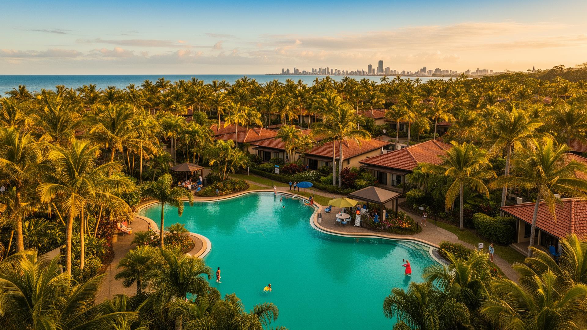 Aerial view of Ashmore Palms Holiday Village